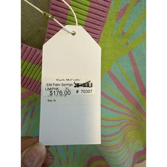 Emily McCarthy Palm Springs Sweater XL NWT Palm Print Resort Coastal Boho - Picture 4 of 8